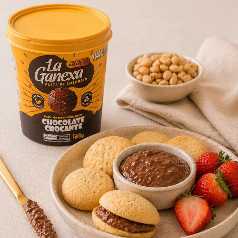 La Ganexa Pasta de Amendoim Chocolate Crocante com Whey 450g